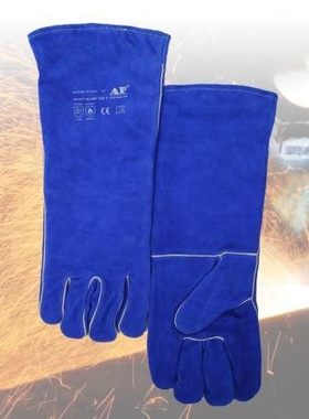 友盟 AP-2054 彩蓝色加长烧焊手套  耐磨耐用，隔热性强