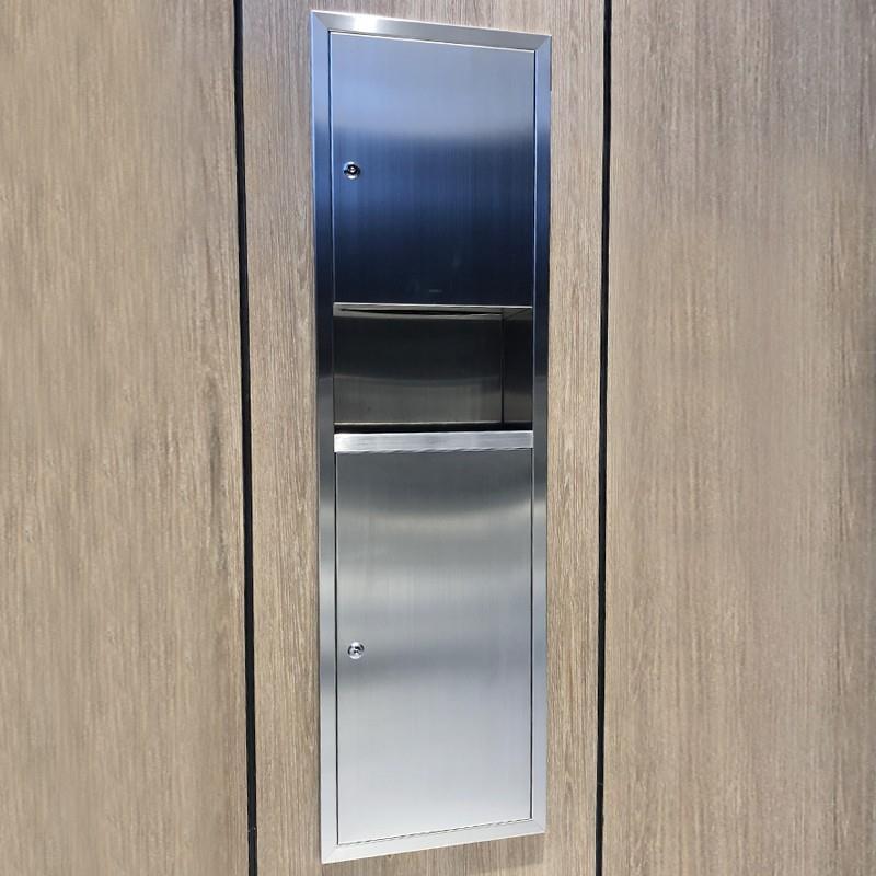 ΤΟΤΟ不锈钢拉丝手纸箱带垃圾桶擦手纸盒埋入嵌入式TO.TO