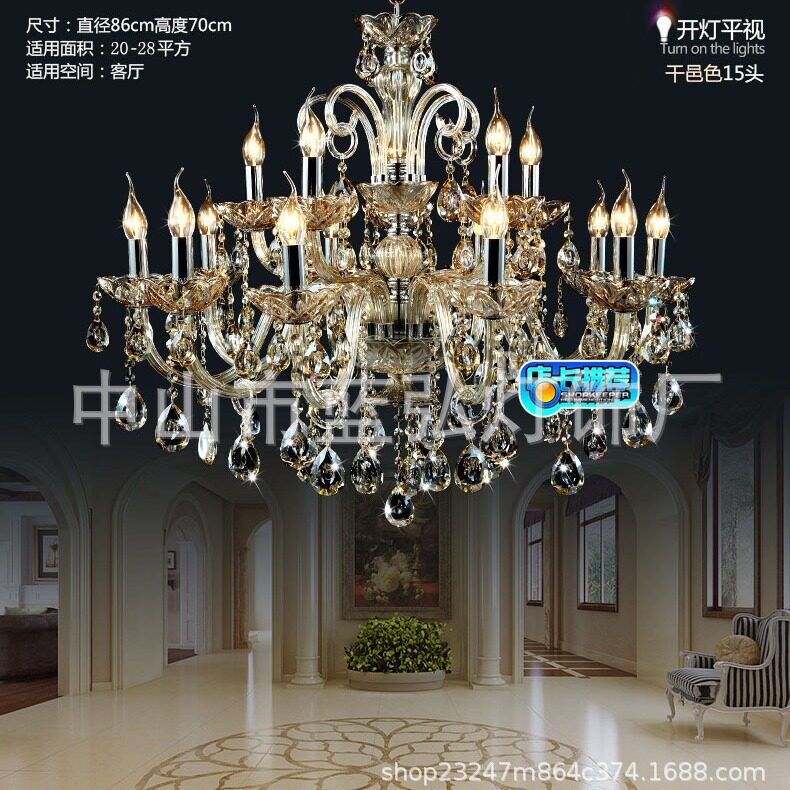 批发客厅灯欧式水晶吊灯美式大气餐厅灯具现代简约卧室轻奢LED灯