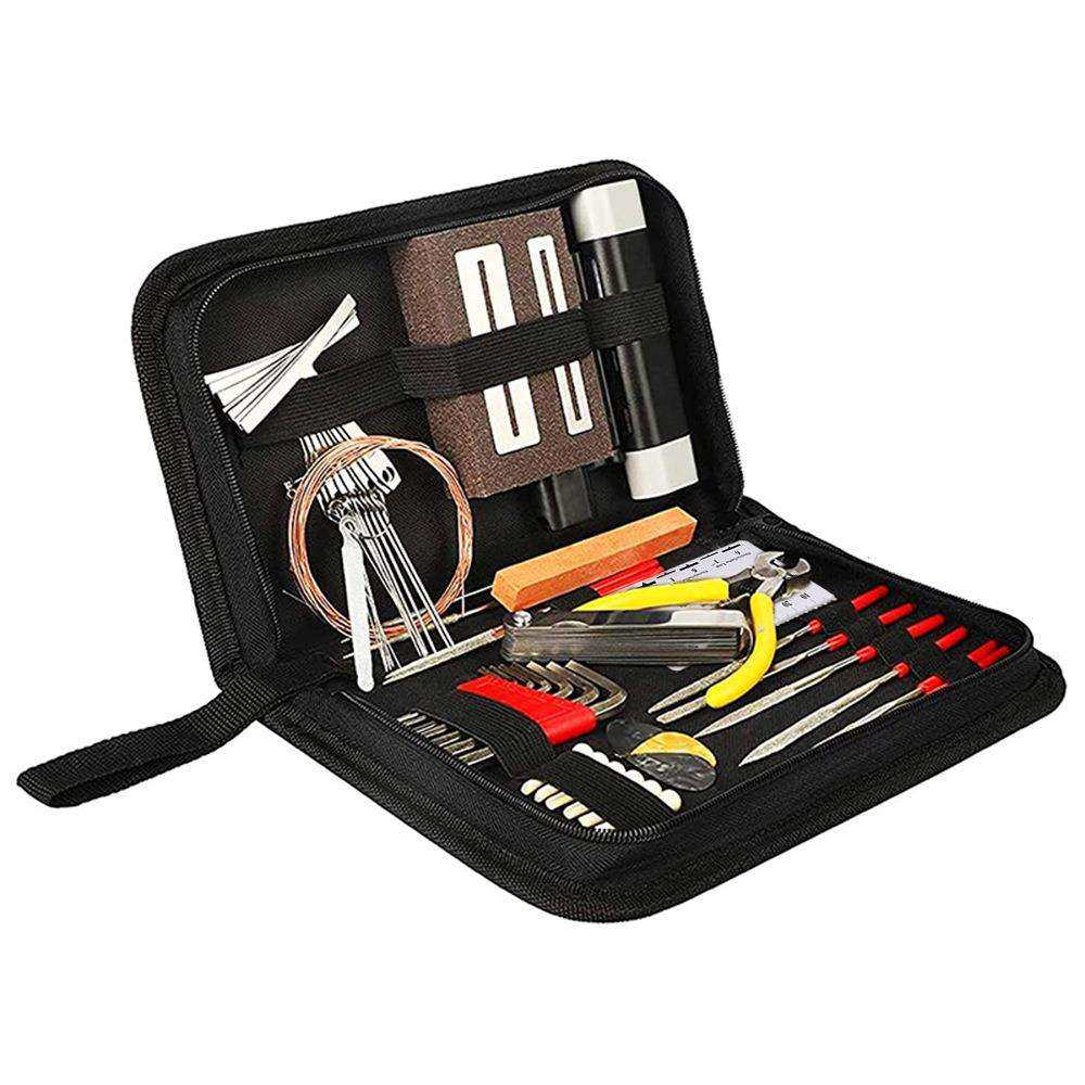 吉他工具包套装大全热卖61件套琴颈调节打磨弦测量套装