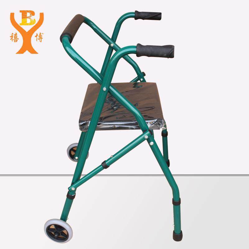 折叠助行器带轮带坐助行器老人助步器老年人残疾人康复助行器直销