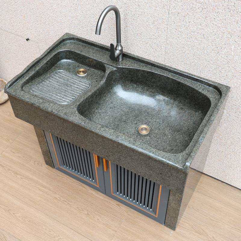 大理石洗衣池带搓板一体庭院水池台盆石头拖把池家用户外石材水槽