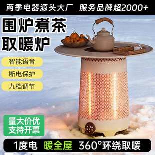 2025新款围炉煮茶取暖器家用电器取暖机烤火炉冬季室内神器电暖气