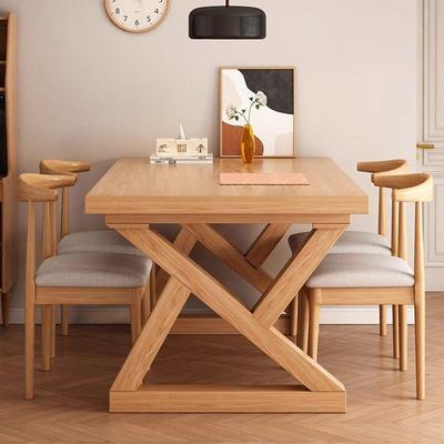 实木餐桌2025新款家用小户型吃饭桌子客厅长方形大板桌餐桌椅组合