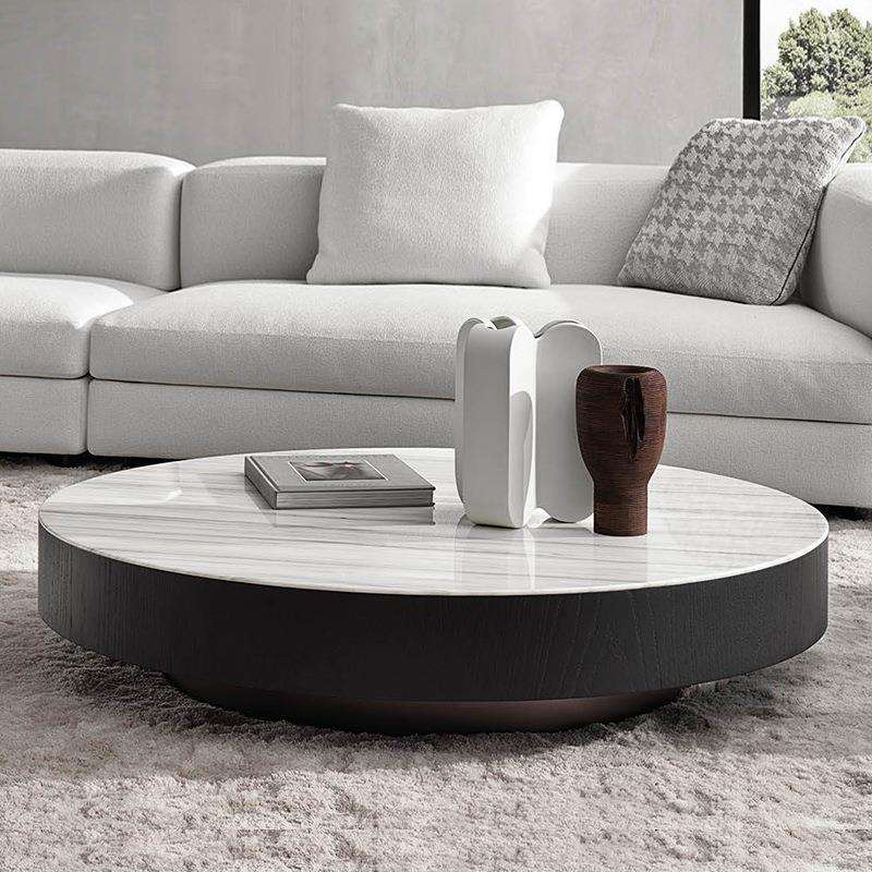 轻奢北欧大理石茶几网红后现代简约小户型客厅茶桌创意圆形茶几