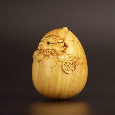 黄杨木貔貅福蛋手把玩件家居实木雕刻工艺品摆件情侣随身把玩件