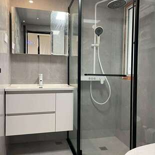 极窄T字型隔断玻璃门推拉移门淋浴房沐浴卫生间一门两用干湿分离