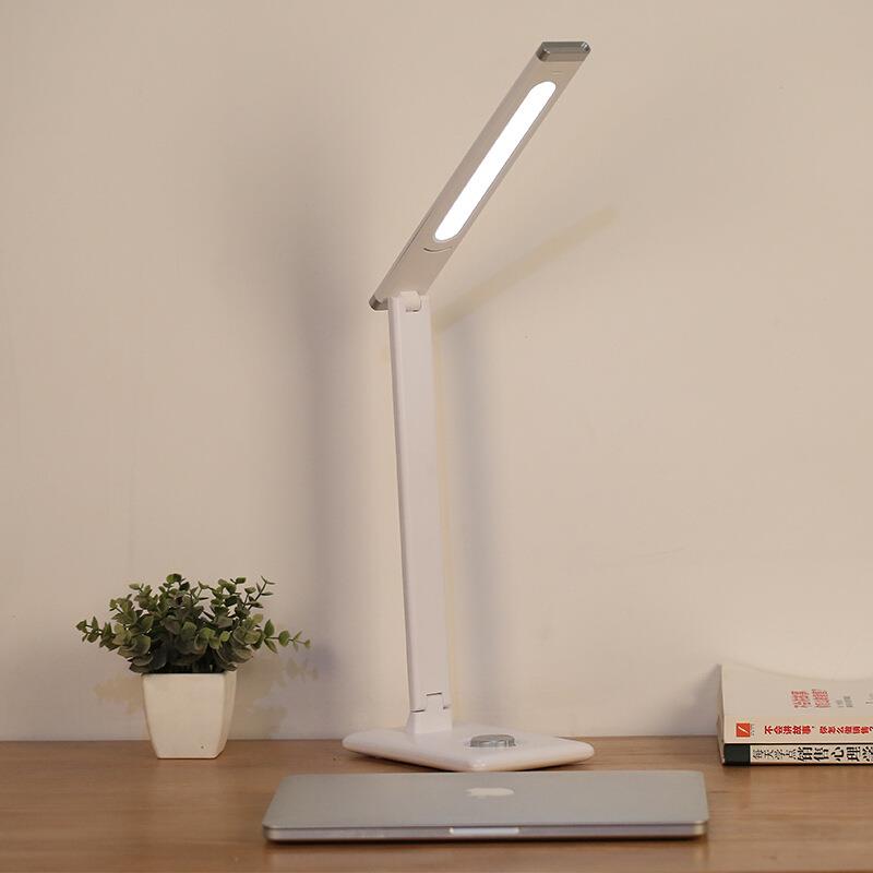 led护眼学习台灯折叠工厂直销旋转按钮调光调色插电过认证
