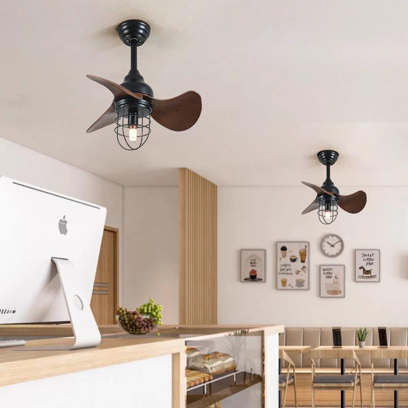 美式复古风扇灯吊扇灯商用工业小尺寸家用餐厅外销阳台小电風扇燈
