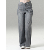 MISSCHANGE 女高腰显瘦直筒廓形拖地裤 美式 四面弹复古阔腿牛仔裤