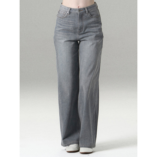 女高腰显瘦直筒廓形拖地裤 四面弹复古阔腿牛仔裤 美式 MISSCHANGE