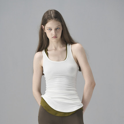 MISSCHANGE设计师品牌 醋酸工字背心吊带女修身显瘦上衣