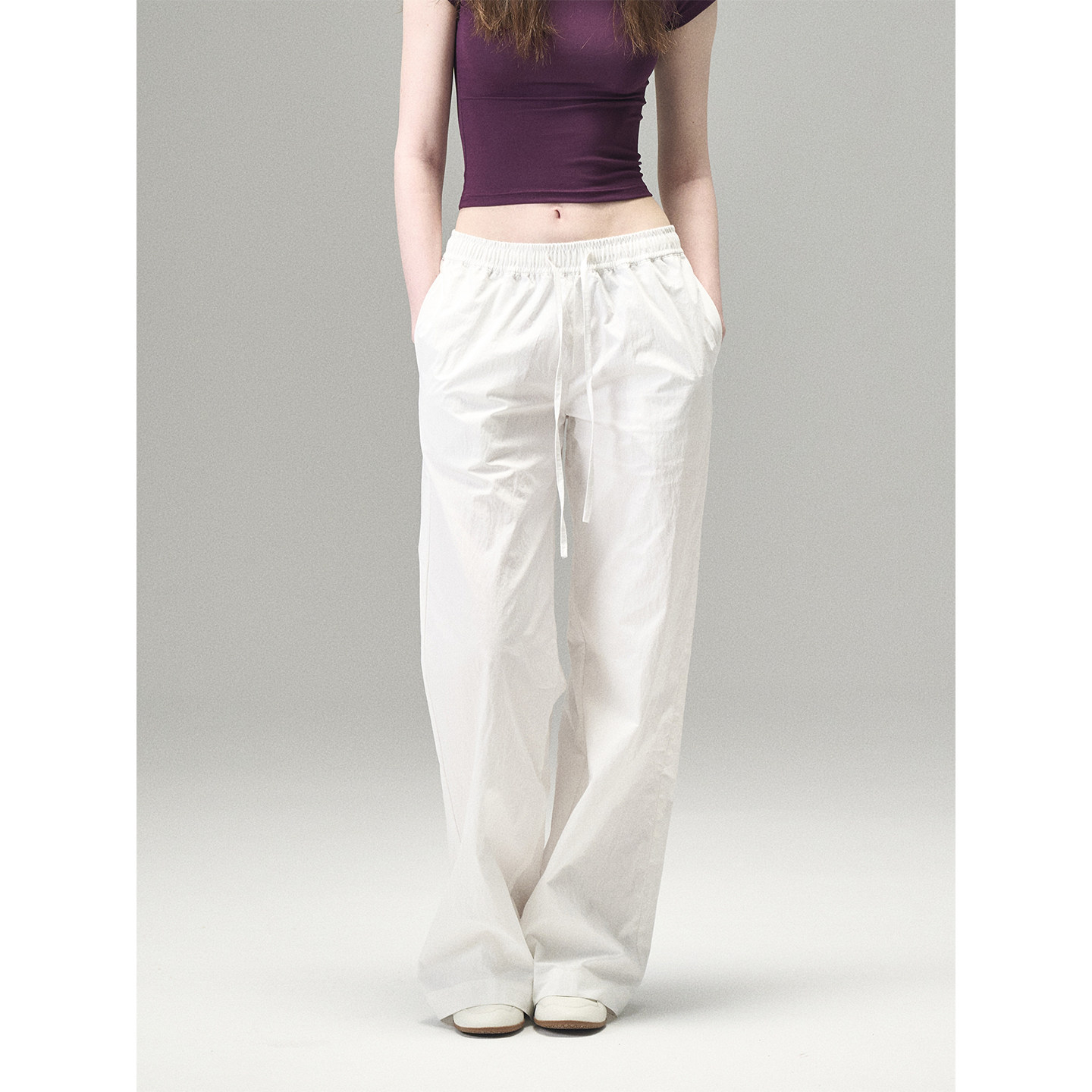 MISSCHANGE设计师品牌  新款白色百搭直筒休闲裤女宽松显瘦阔腿裤