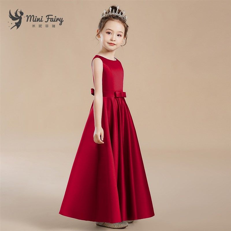 新女童酒红色钢琴演出服管弦乐团演奏礼服高端缎面小提琴比赛长裙,童装/婴儿装/亲子装,儿童礼服,淘宝优惠券,粉丝福利购,淘宝优惠卷