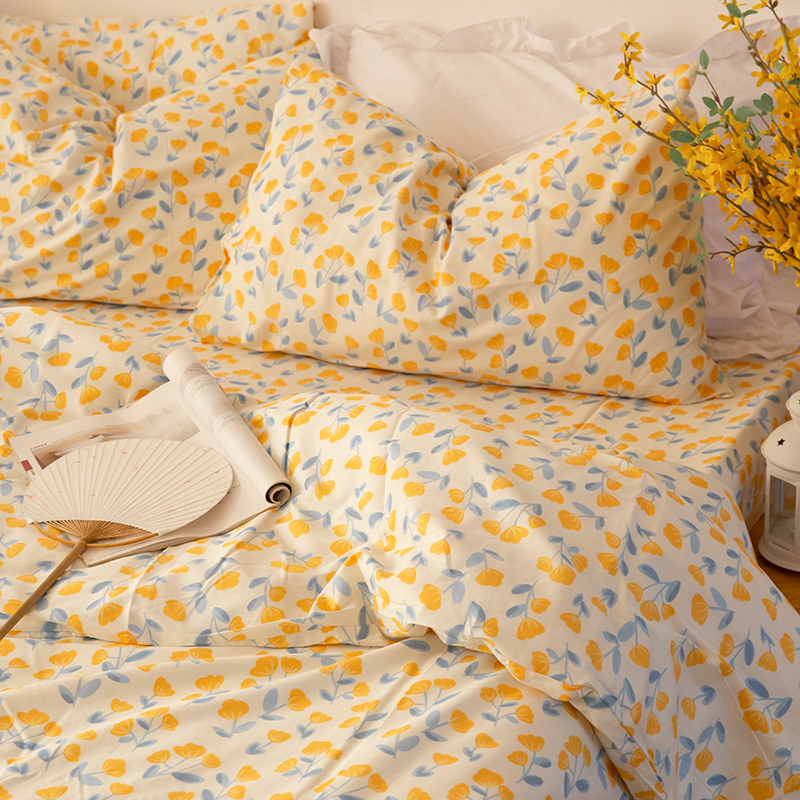 少女系纯棉斜纹床单单件 被单双人全棉被套200*230学生宿舍三件套