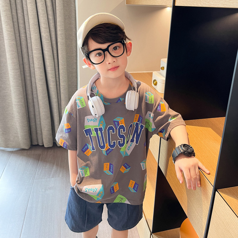 御宝当家男童T恤短袖2023新款童装夏季儿童上衣男孩T恤衫夏装潮