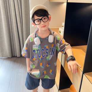 御宝当家男童T恤短袖2023新款童装夏季儿童上衣男孩T恤衫夏装潮