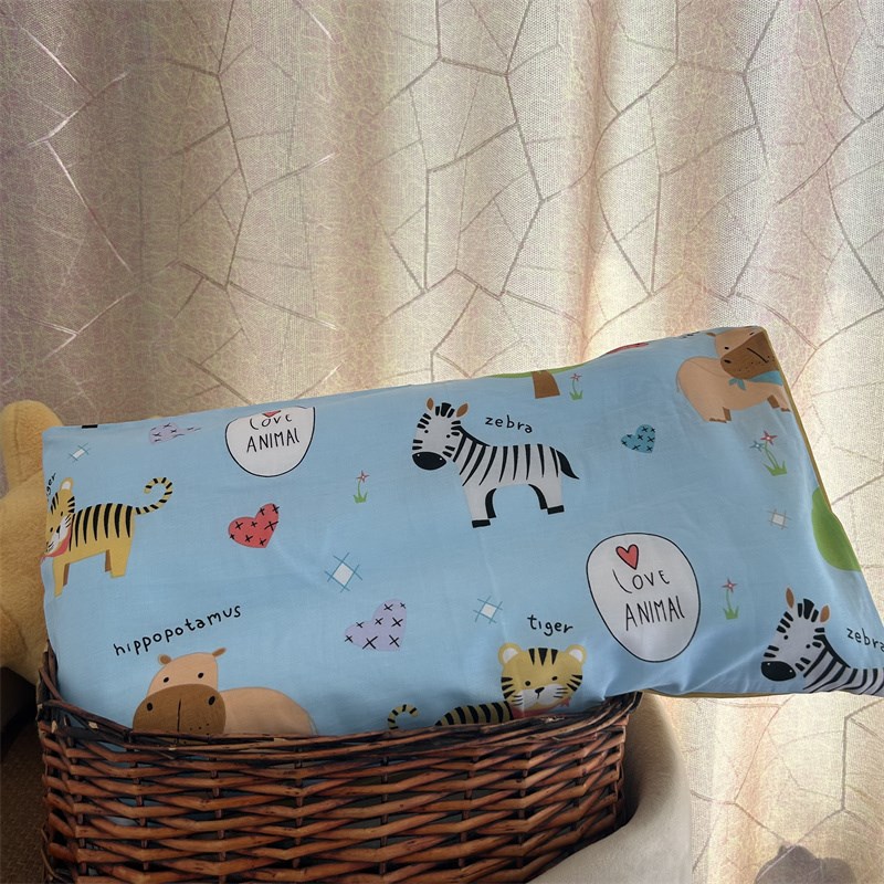 水洗纯棉儿童枕套30*50学生信封枕头套40*60幼儿卡通28*45一支装