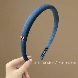 美到语塞~蝴蝶结牛仔发箍百搭甜酷创意手环2024新款小众高级头箍