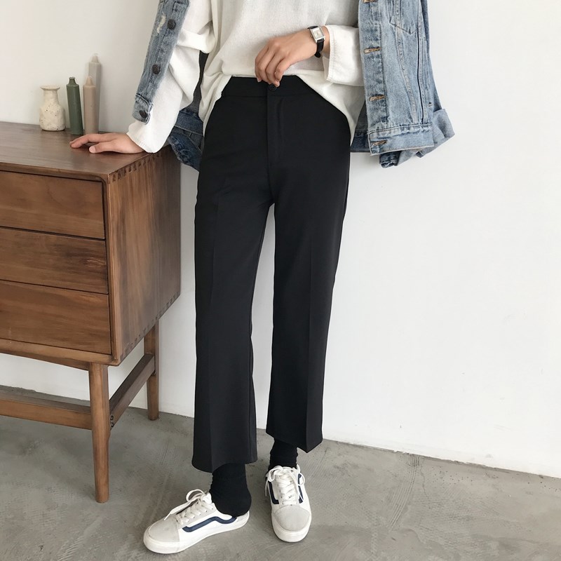 大码女装胖妹妹mm西装阔腿垂坠感高腰宽松显瘦直筒九分裤子200斤