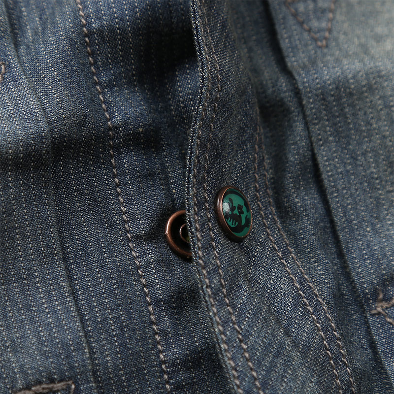 卡威酷2021韩版潮男夏装新款连帽牛仔衬衫男士时尚短袖衬衣上衣薄