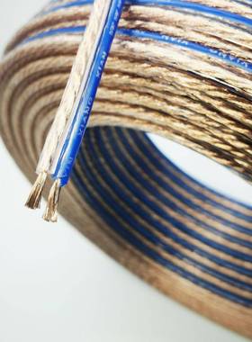 006芯透明蓝边音响线60线0型音箱线线FML汽车音响透明喇叭音频线