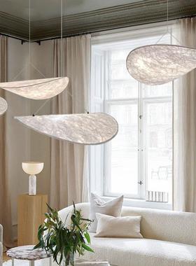 蚕丝叶子轻法式餐复古艺极简术49632厅吊灯LOFT挑空装艺饰灯卧室