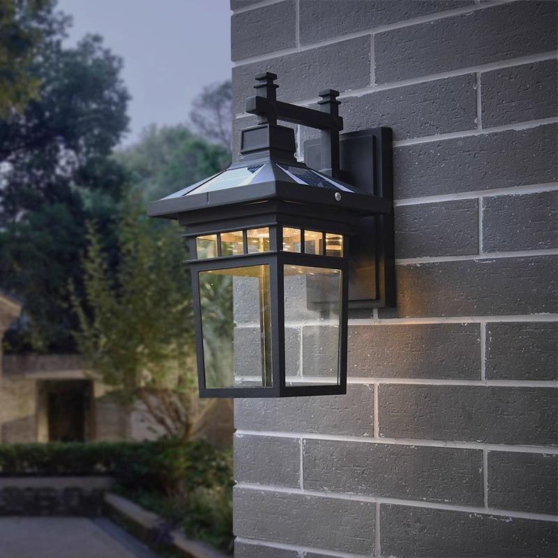 外户壁灯太阳能庭院灯中式感应室防水别墅阳台外工ZUE程酒大店门