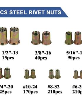 860P14473CS铆螺母套镀外锌平头竖纹紧条固件装内六角英制拉铆螺