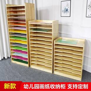 美HKE工绘画纸柜1层6术色作品室内美术室置物美架收纳柜文件白书