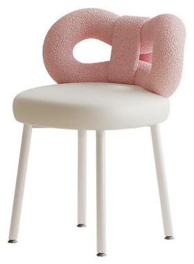 奶妆油风靠背椅网红化凳椅梳妆台美甲子蝴子蝶结化妆凳仙女蝴FHQ