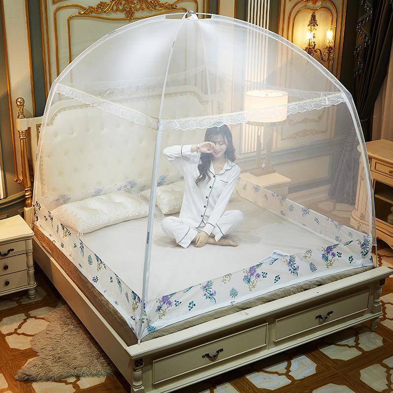 简易安装蒙古包蚊帐三KAC门开u型门8拉链纹1.5/1帐.米双人文帐家