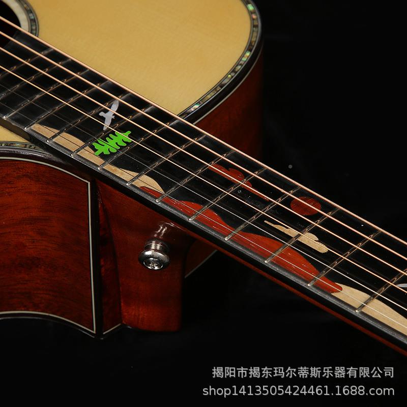 全单谣民木全吉他41云杉桃花芯实木民谣寸吉他亮光41CUN抛光厂家
