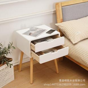 厂家直供实木头柜家用卧床室轻奢简床小型家居双层头约GWS收纳柜