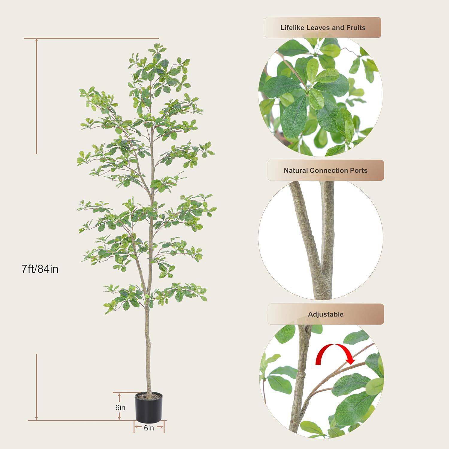 八方830财鸭脚木风铃叶仿高真绿植端轻奢发财树来地落盆栽植物