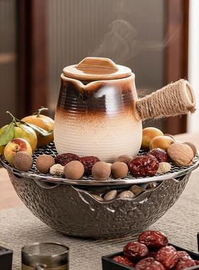 围炉壶煮茶室内家用网花红全套电陶煮炉茶茶茶具套装罐罐SZE茶煮