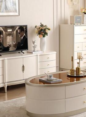 美式奢15963电柜茶几组地合现代简约欧式小户型客厅轻实木视柜