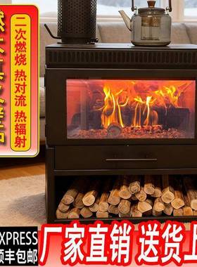 火燃VAY木壁真炉家用柴火暖室炉冬天内农村欧取式别墅民宿