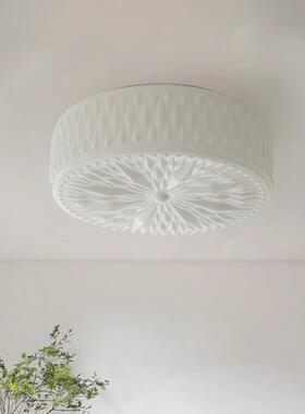 中古奶白色室顶灯法式卧复风怀古旧风餐厅书房艺吸术雕刻GVT玻璃