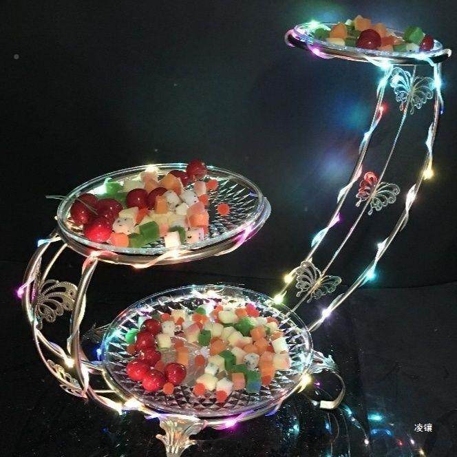 酒e吧发果果盘ld创QMJ意欧式KTV小吃光碟充电二三四五层水蛋糕拼