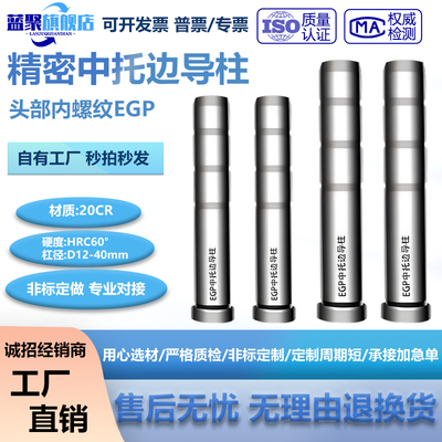 塑胶模中托司导柱EGP模架中托边12-40内螺纹导柱标准模架开框导杆