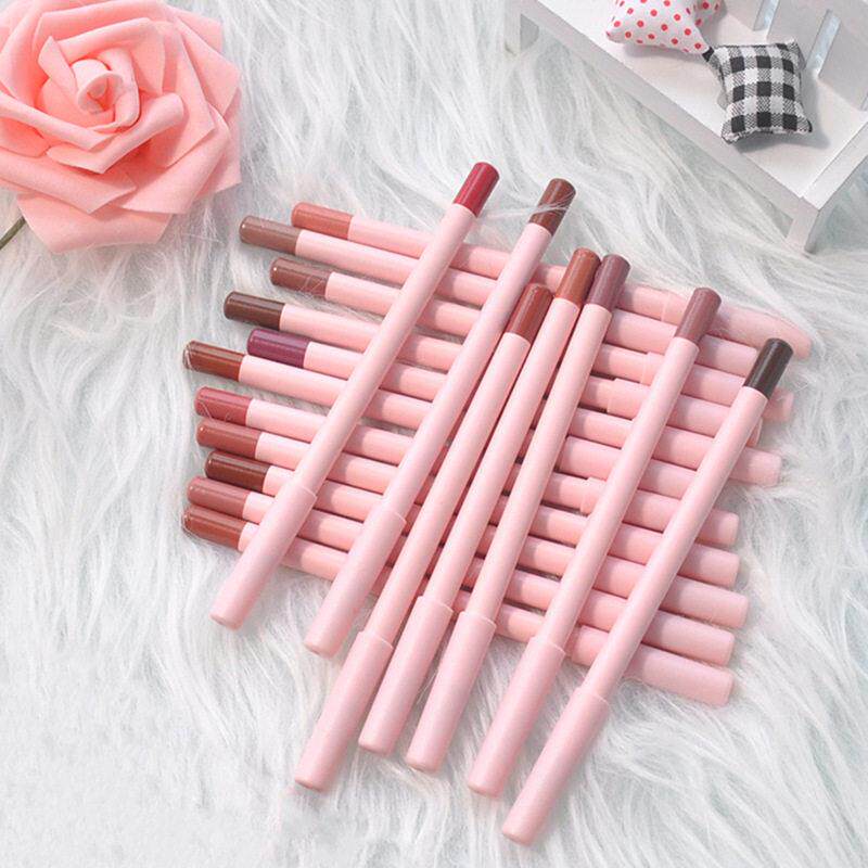 Matte Lip Liner 哑光唇线笔深棕色顺滑易上色粉色铅笔口红笔彩妆