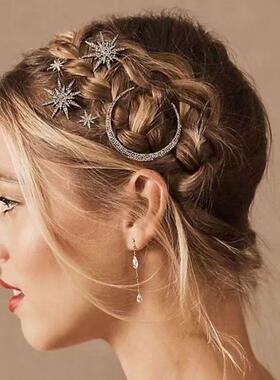 Women Crystal Side Hair Clip P Metal Hair Barrettes Girl Hai