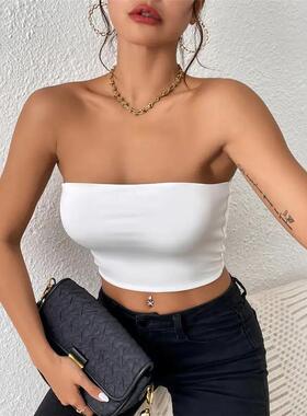 欧美性感可外穿露脐抹胸裹胸背心上衣女 Sexy Crop Tank Tube Top