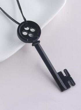 Movie Coraline Black Button Necklace Pendants Ghost Mother
