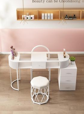 甲桌HTQ白色奶油风家用轻奢网店红多功能美美甲甲台单美人全套简