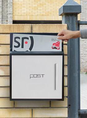 信箱邮箱欧式别墅室外墙带锁304不锈意钢大号建挂议见信箱GD91箱