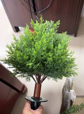 季热卖仿真松人树春地插盆栽户外室内造盆绿色小景树源ZGA头工厂