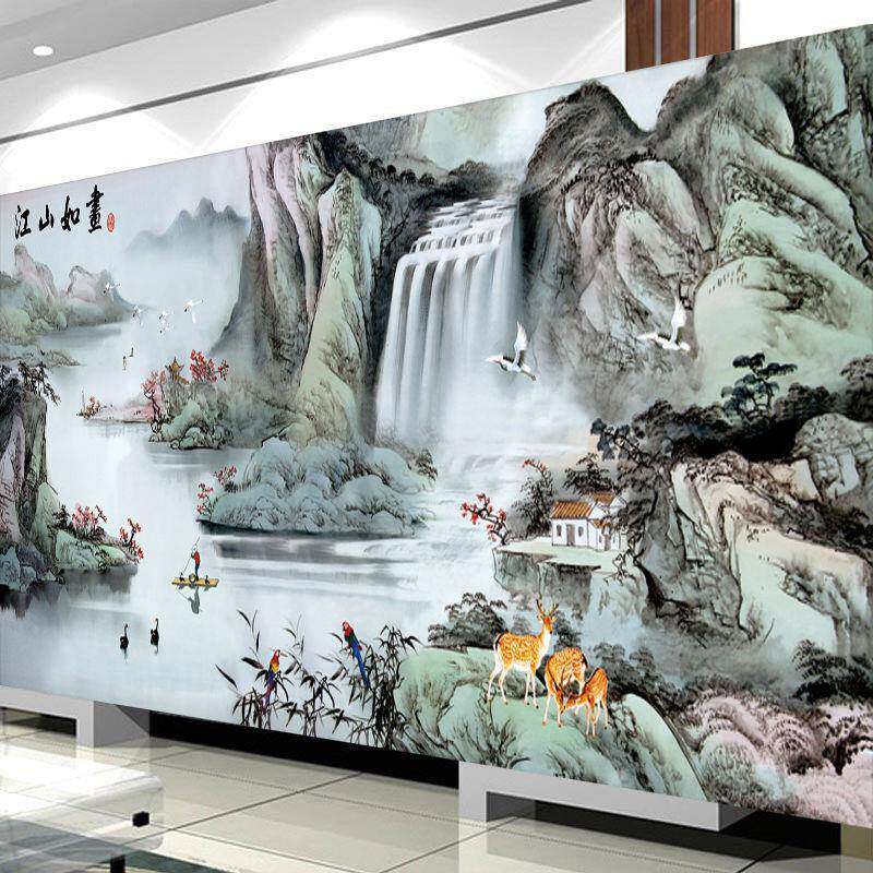 山如画十江绣2025字新款线客厅473大幅山水画满绣风绣景手工绣自