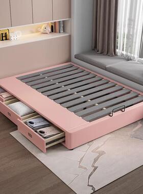 小户型无床榻木榻米床落实床抽屉收纳床箱体储物床地无靠头95803